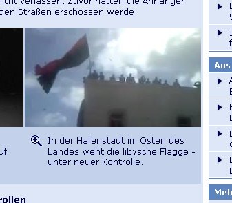 Libysche Flagge Tagesschau Screenshot vom 22.02.2011